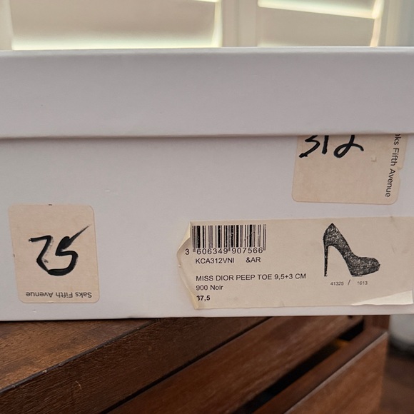 Dior Miss Dior Patent Black Peep-Toe Heels - Picture 5 of 5